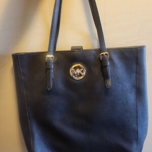 Michael Kors Black Blue Tote Bag